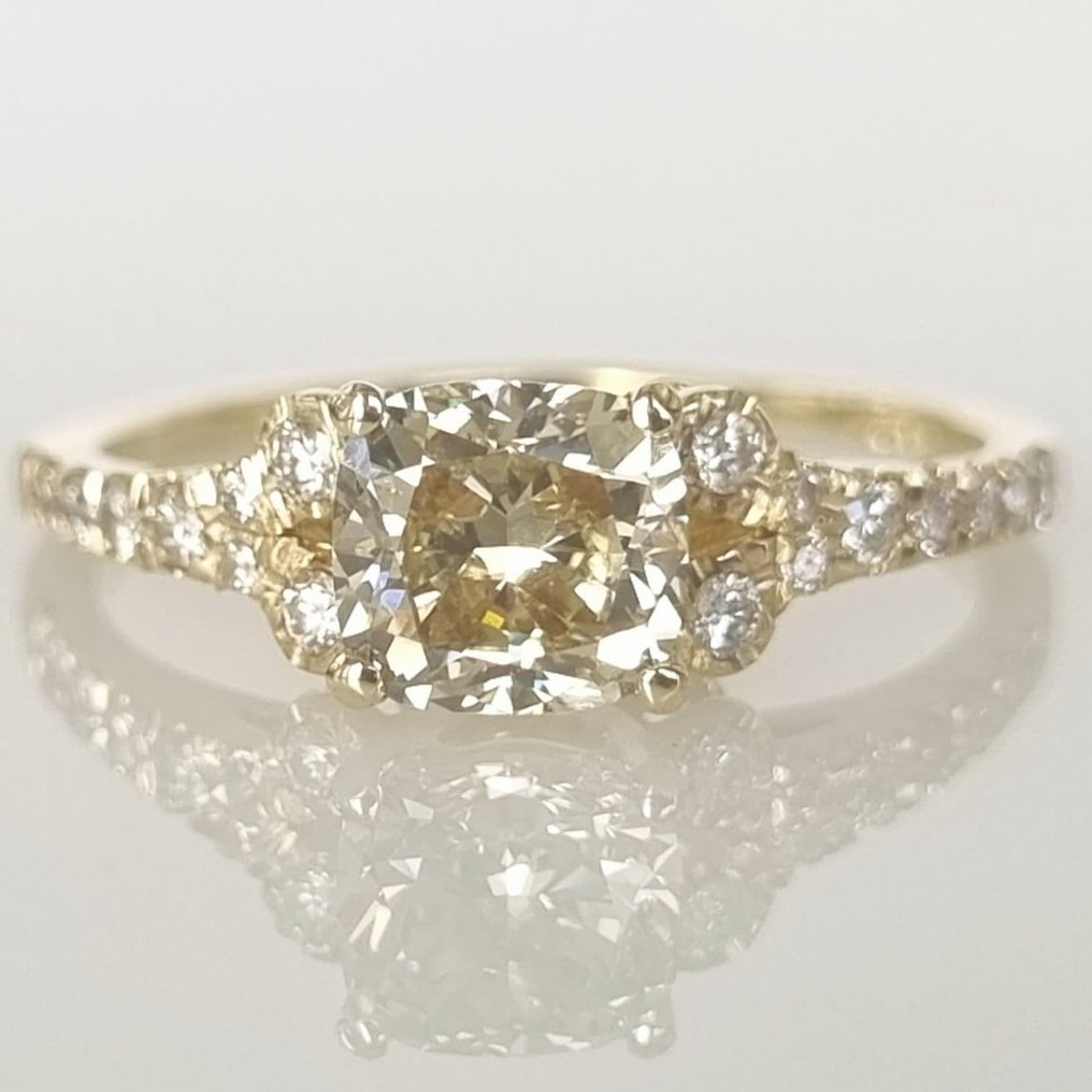 14 kt. Yellow gold - Ring - 1.31 ct Diamond #1.1