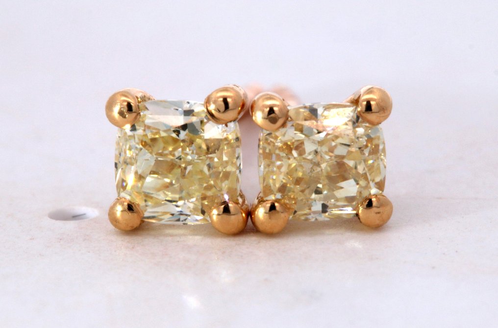 Natural Fancy Yellow - 18 carats Or jaune - Boucles d'oreilles - 0.86 ct Diamant - Diamants #2.2