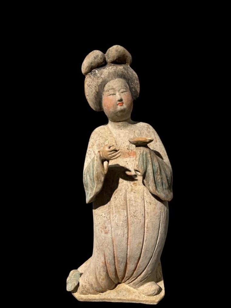 Ősi kínai Terrakotta Kövér hölgy TL teszttel. hatalmas - - 55.5 cm #1.1