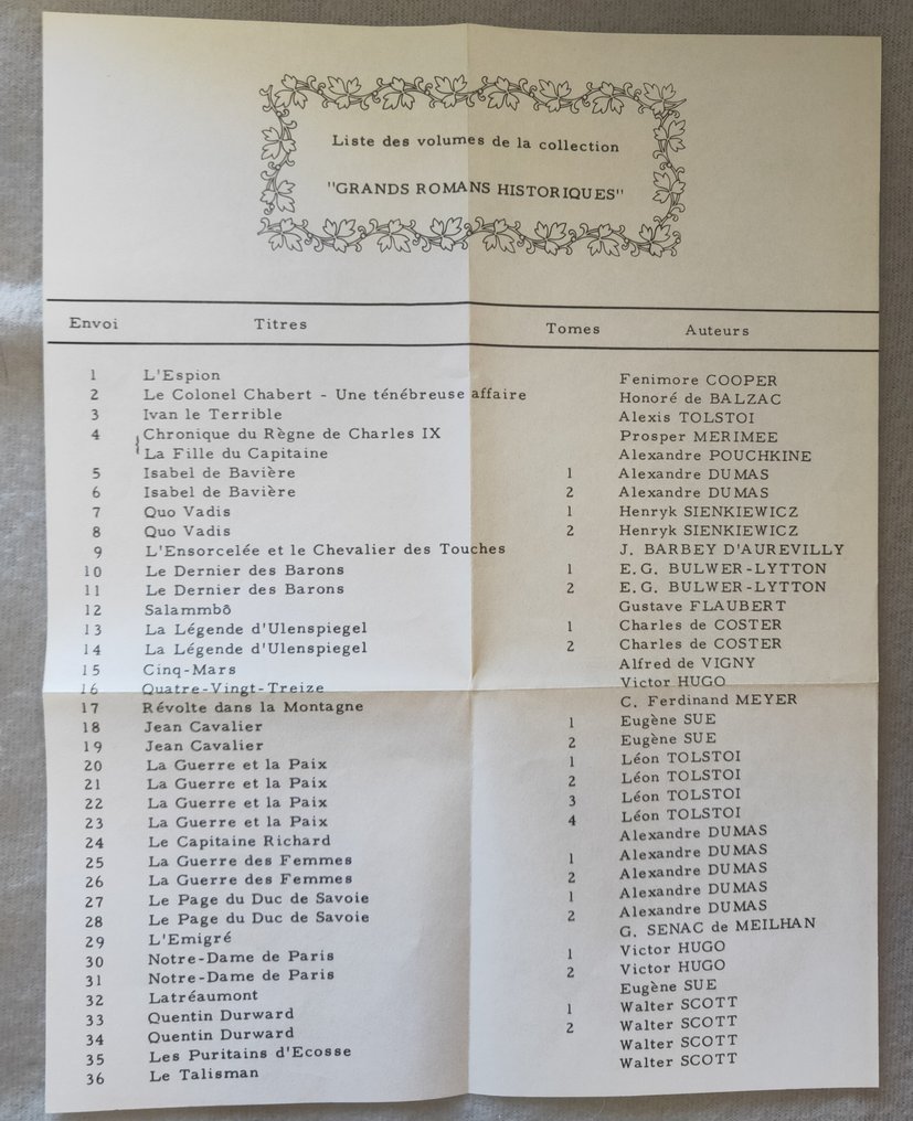 Victor Hugo, Honoré de Balzac, Léon Tolstoï, Alexandre Dumas, e.a. - Les Grands Romans Historiques - 1968 #1.0