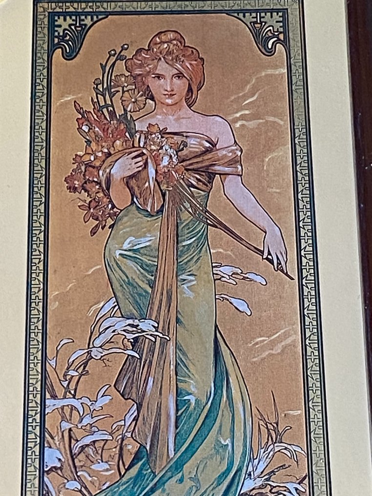 "The Four Seasons"  Designed by Alphonse Mucha (After) - 墙面镜子 (4)- 欧  - 玻璃 #4.3