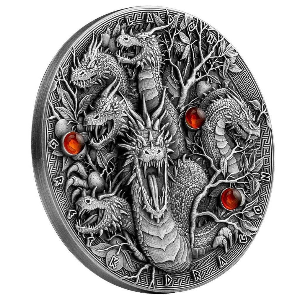 Niue. 2 Dollars 2022 Greek Dragon, 2 Oz (.999) #1.0