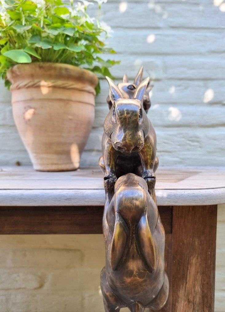 Figurine - 5 Vallende hazen - Bronze #4.3
