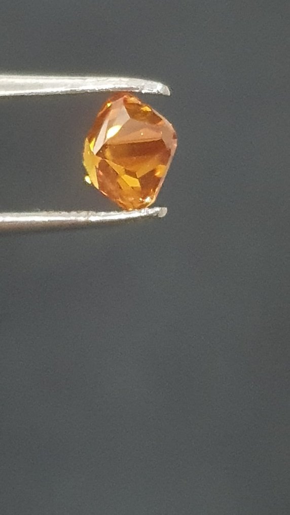 1 pcs 钻石 (天然色彩的) - 0.53 ct - Fancy vivid 稍帶黄色的 橙色 - SI2 微内含二级 - 安特卫普宝石检测实验室(ALGT) #4.3