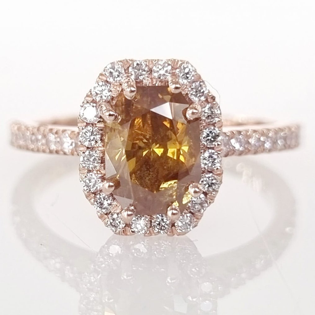 Βραδινό δαχτυλίδι Ροζ χρυσό Διαμάντι  (Φυσικό) #1.1