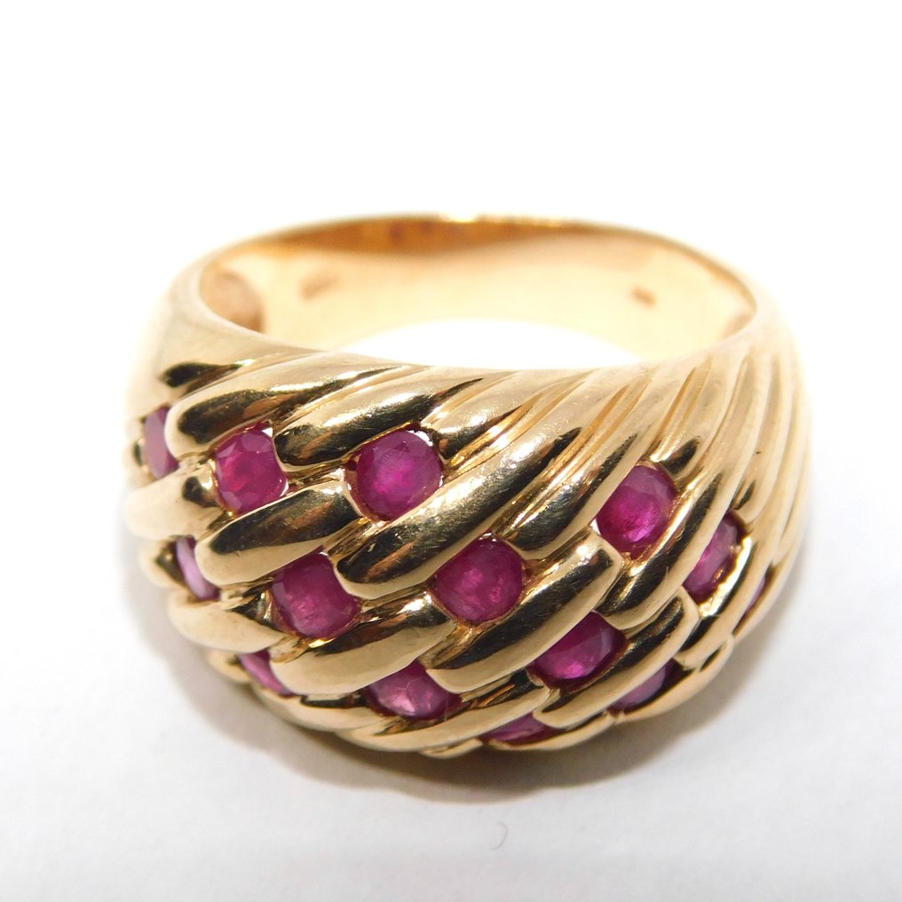 Cocktail ring Yellow gold Ruby #2.3