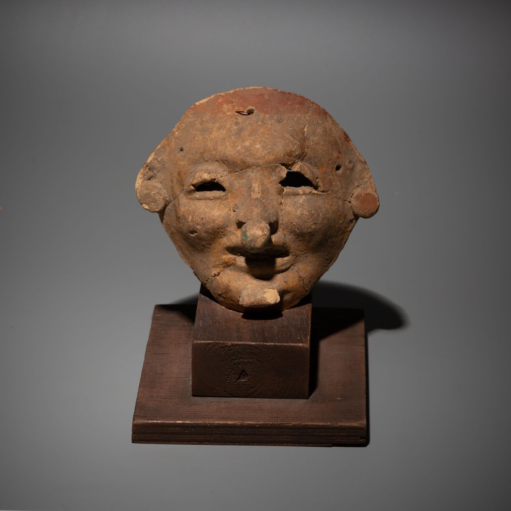 墨西哥特拉蒂爾科 Terracotta 面具。西元前 1200 - 900 年。 9.7 公分。西班牙進口許可證。 #1.1
