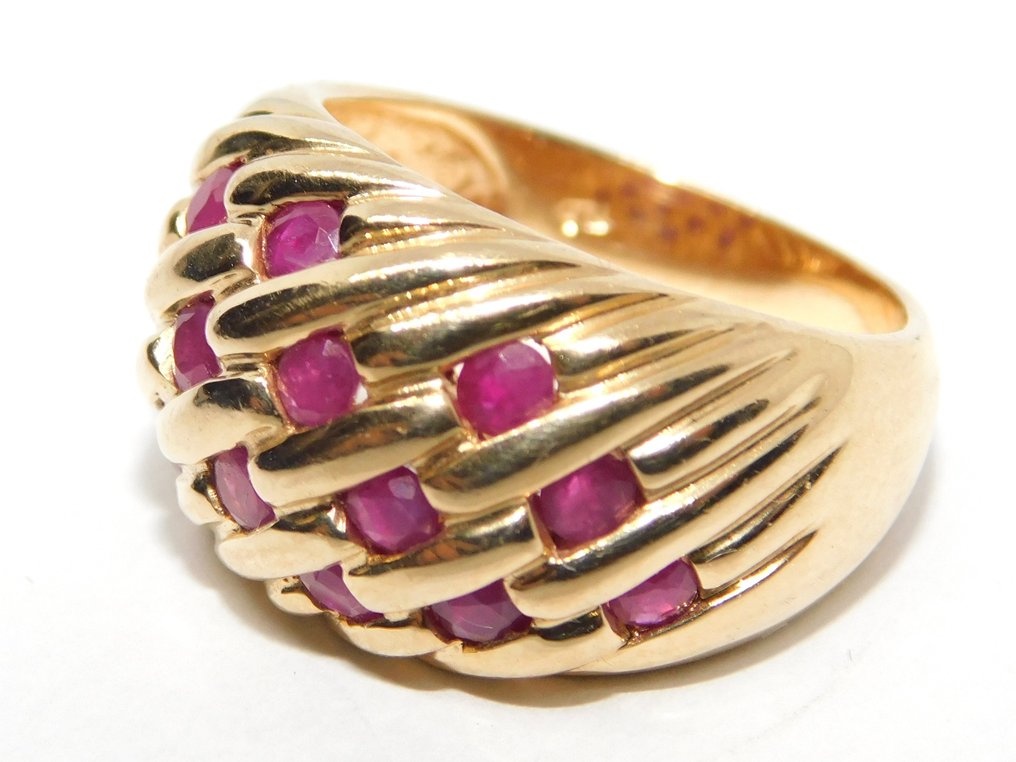 Cocktail ring Yellow gold Ruby #1.1