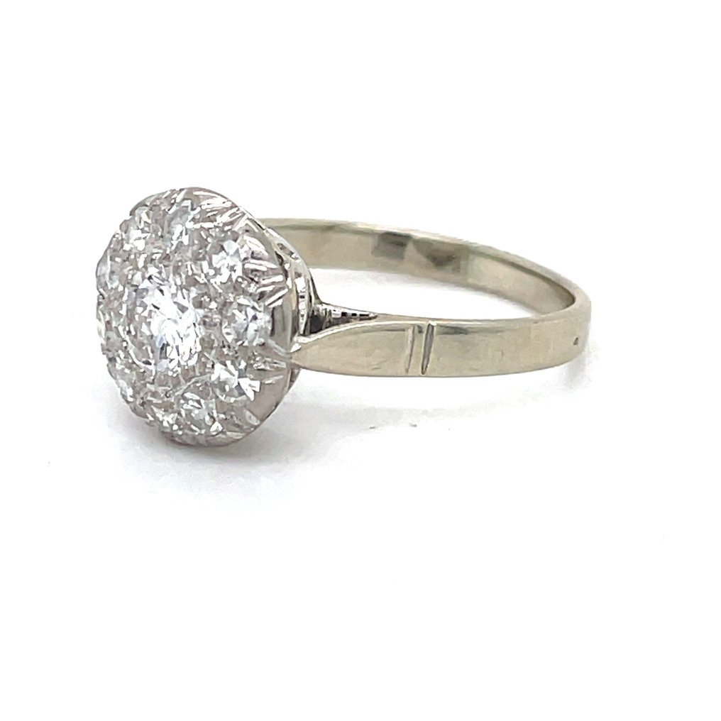 订婚戒指 - 18K包金 白金 -  0.85ct. tw. 钻石 #2.1