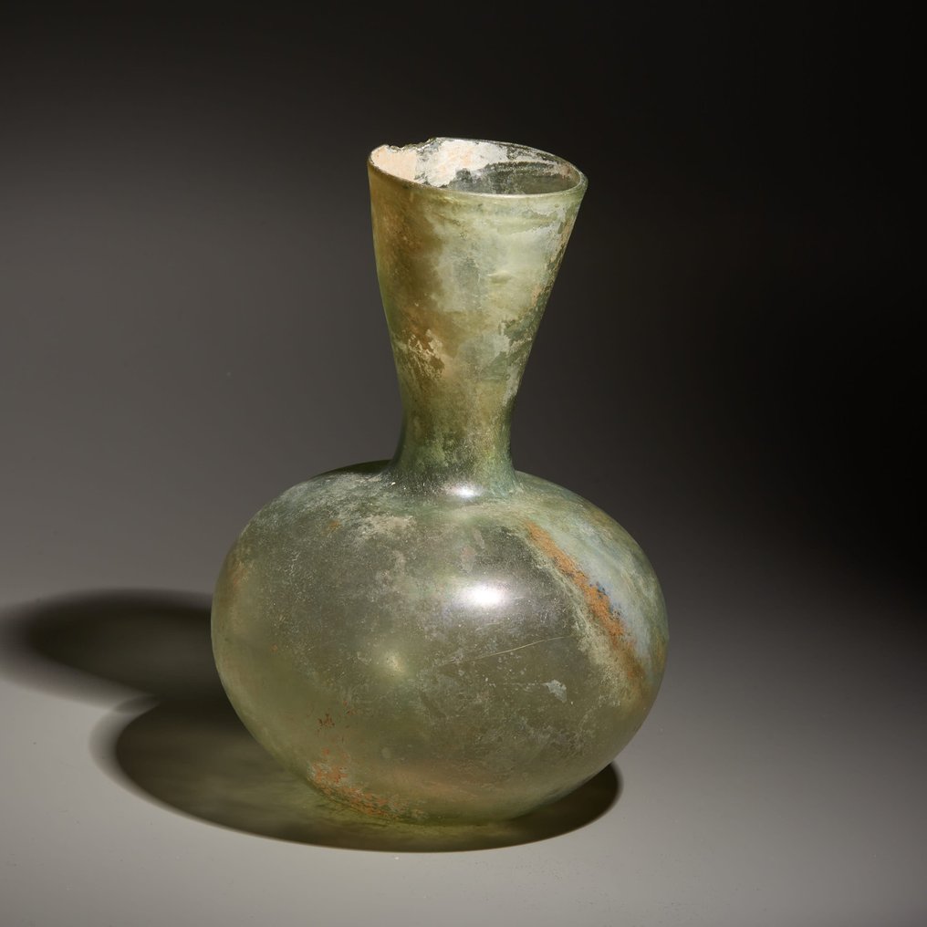Epoca Romanilor Sticlă Balon mare, secolele I - III d.Hr. 19 cm Inaltime. #2.1
