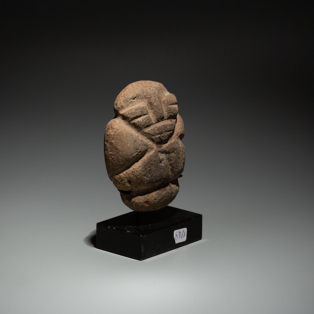 Mezcala, Estado de Guerrero, Mexico Stone Anthropomorphic Idol. 300-100 BC. 7.5 cm height. Spanish Import License. #1.2