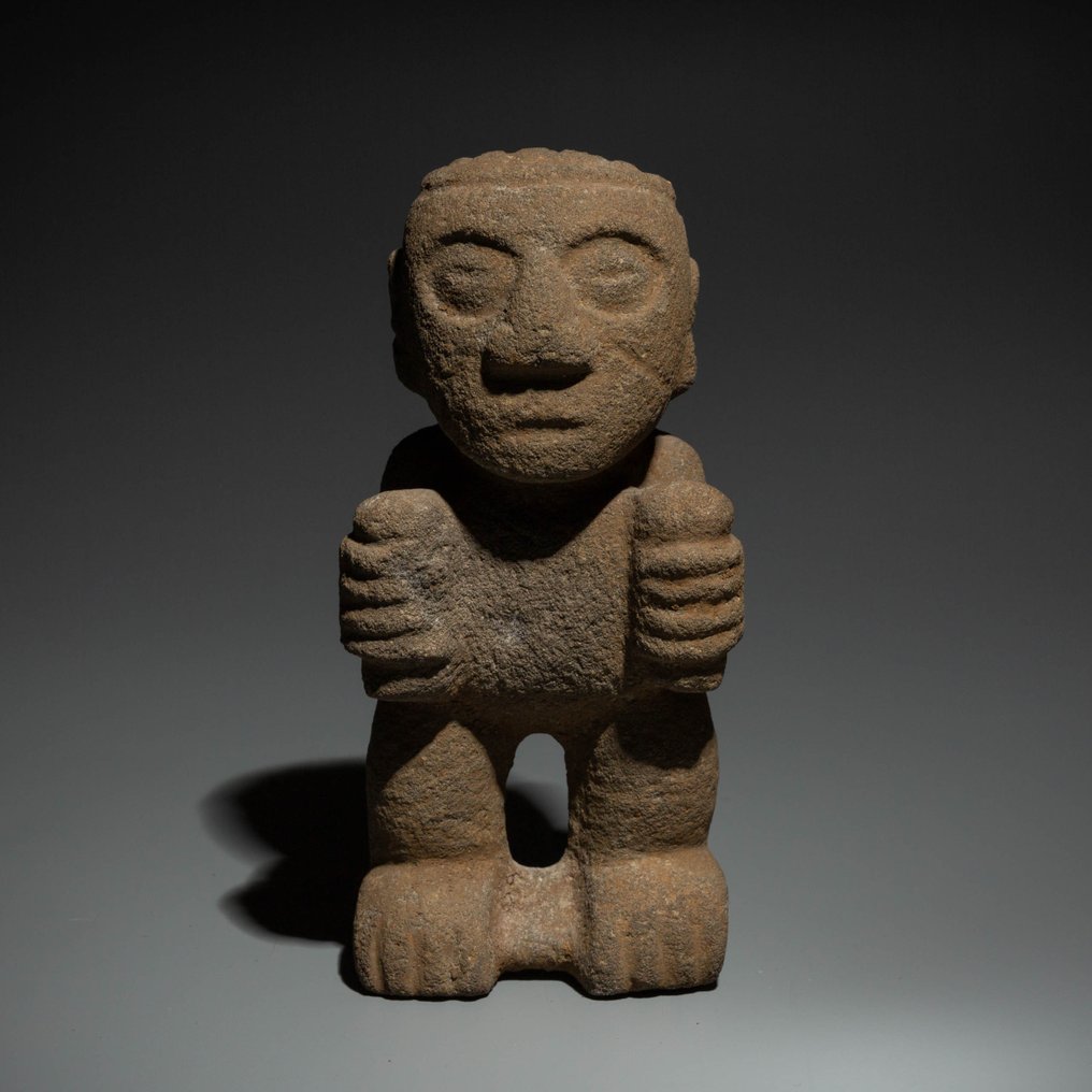 Costa Rica Stein Figur. 1000-1550 e.Kr. 12,5 cm høyde. Spansk importlisens. #1.2