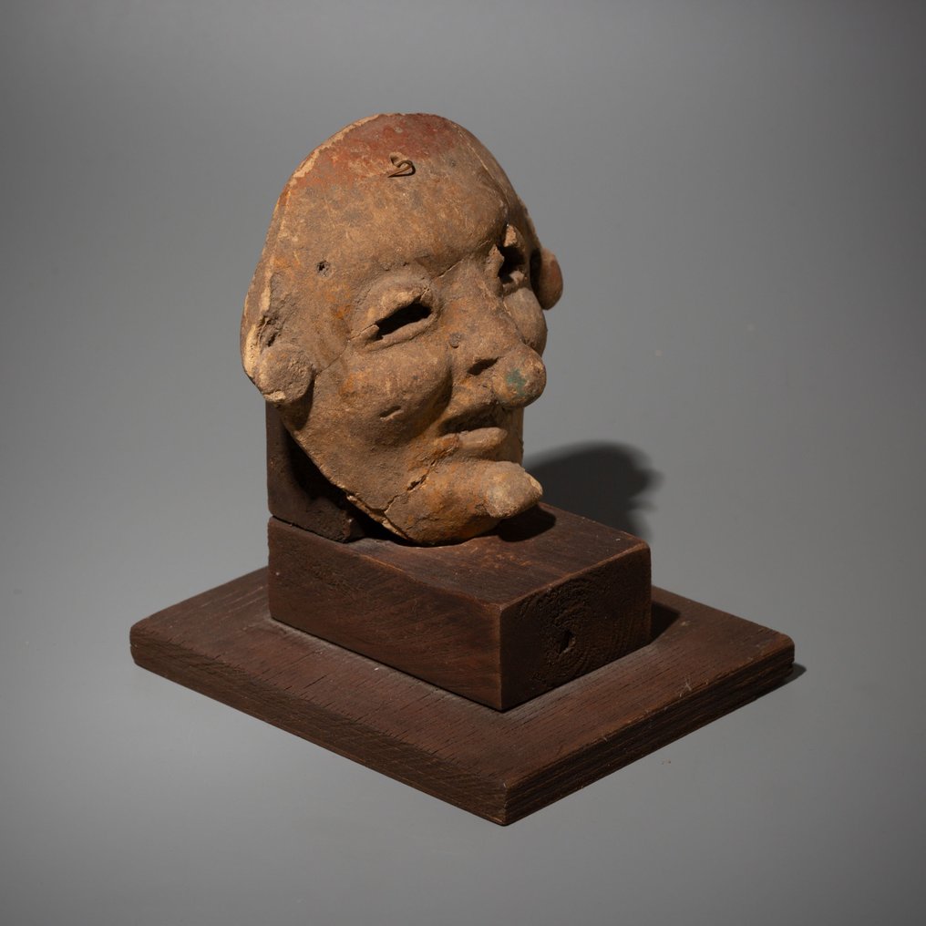 Tlatilco, Mexico Terracotta Mask. 1200 - 900 BC. 9.7 cm. Spanish Import License. #2.1