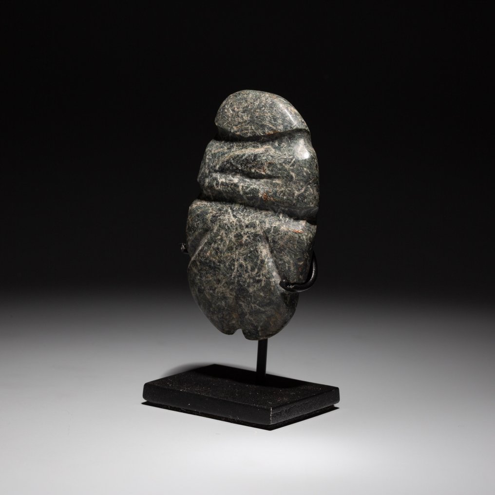 墨西哥格雷罗州梅斯卡拉 石头 拟人偶像。公元前 300-100 年。高 8.2 厘米。西班牙进口许可证。 #2.1