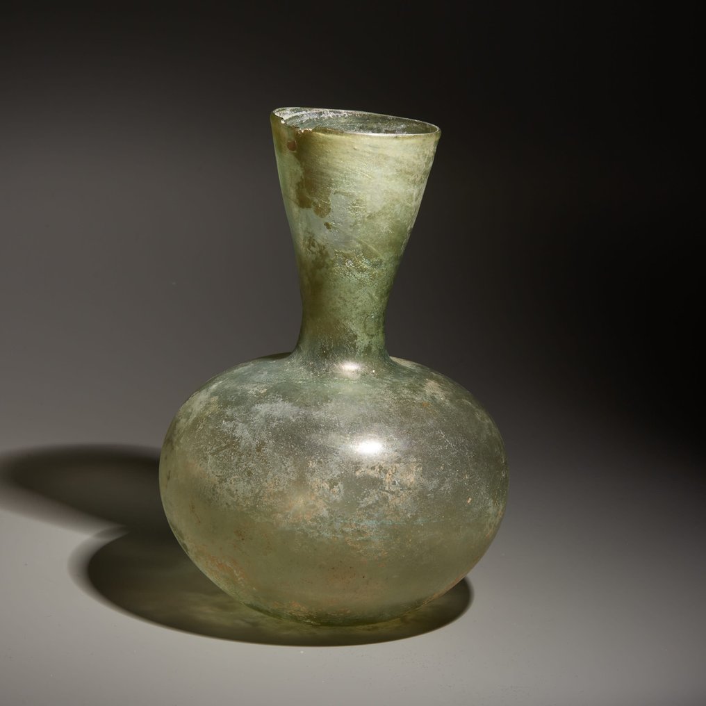 Epoca Romanilor Sticlă Balon mare, secolele I - III d.Hr. 19 cm Inaltime. #1.1