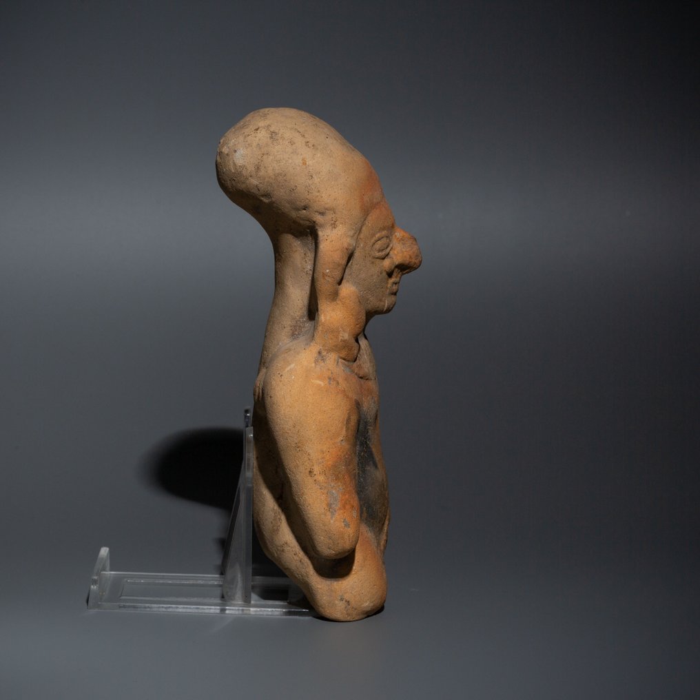 Jamacoaque, Ecuador Terracotta Figura. 100 a.C.-250 d.C. altezza 15 cm. Licenza di importazione spagnola. #2.1
