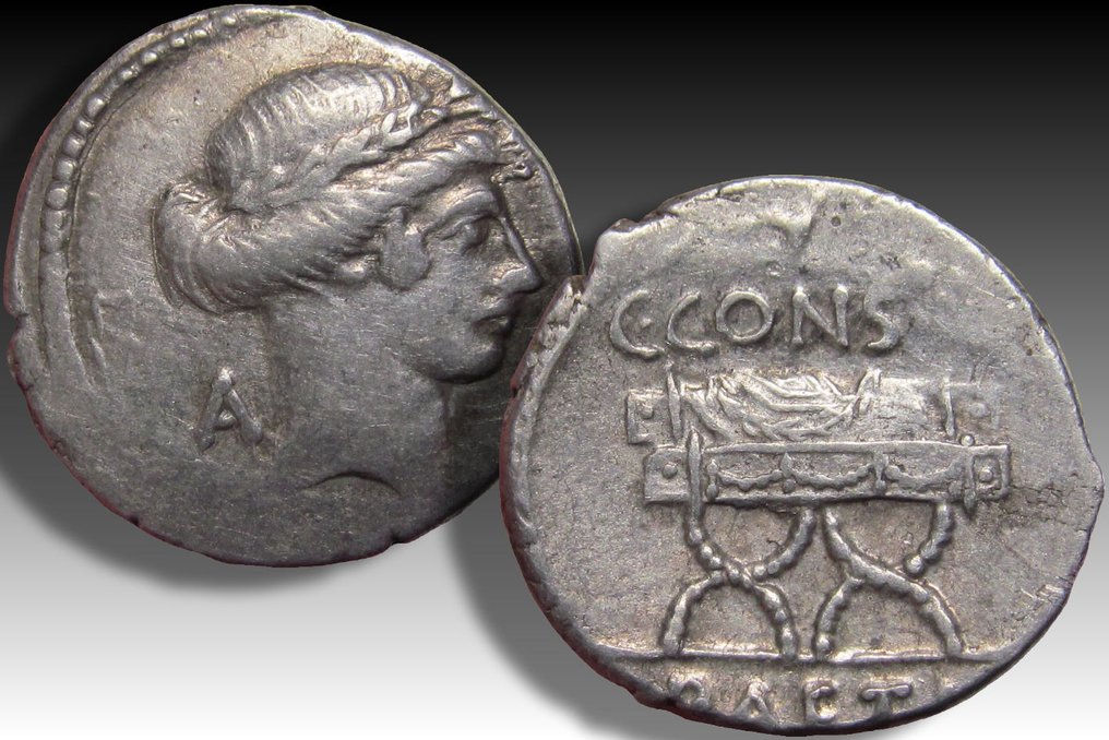 República Romana. C. Considius Paetus. Denarius Rome mint 46 B.C. #2.1