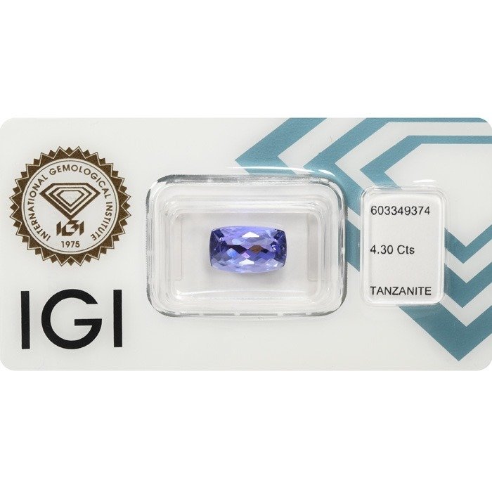 没有保留价 - 1 pcs  蓝色, 紫罗兰色 坦桑石  - 4.30 ct - 国际宝石研究院（IGI） - 天然坦桑石 #3.2