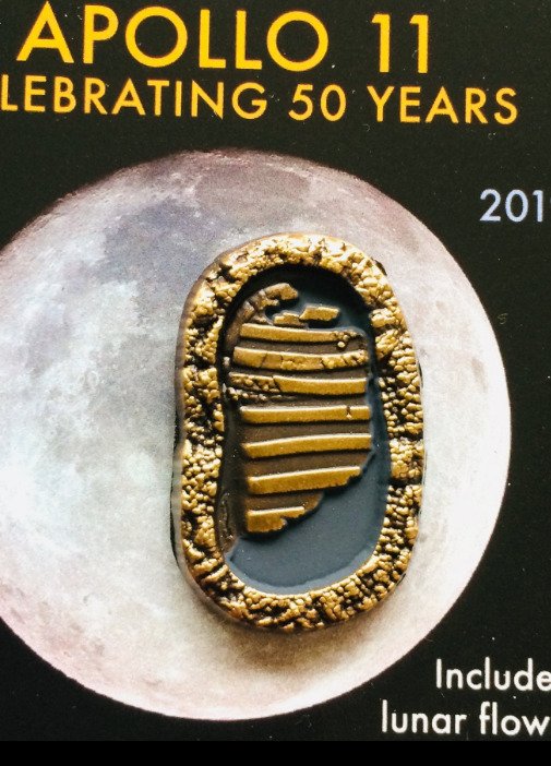 Apollo 11 - Official First Footprints NASA Lapel Pin - With Flown Metal That Went to the Moon - Limited Edition #1.0
