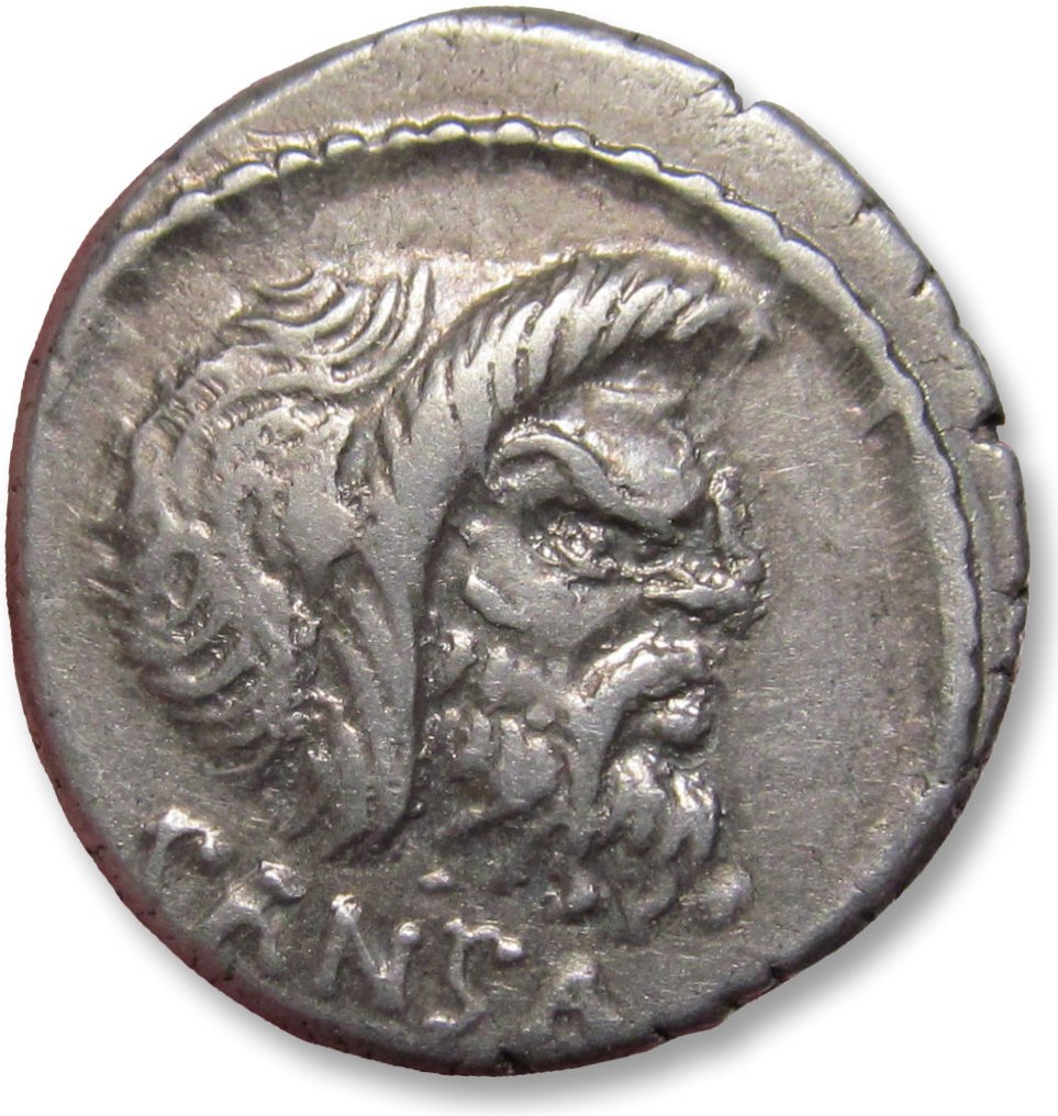 Romerska republiken. C. Vibius C. f. C.n. Pansa Caetronianus, 48 f.Kr.. Denarius Rome mint #1.2