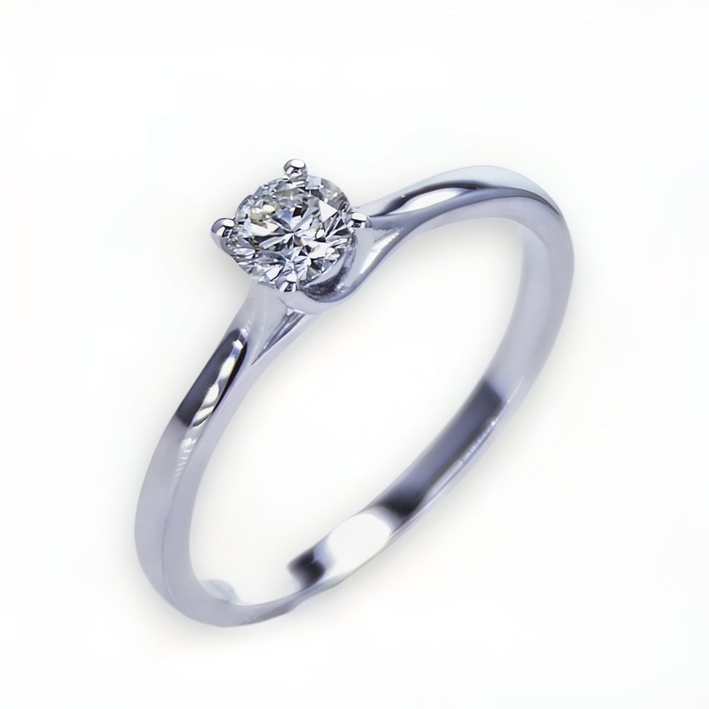 Anello di fidanzamento - 14 carati Oro bianco -  0.35ct. tw. Diamante  (Naturale) #2.1