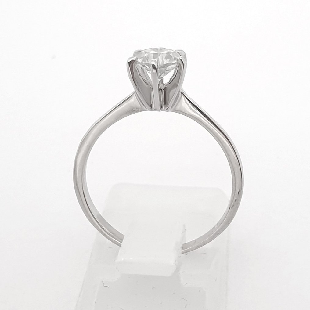 戒指 - 14K包金 白金 -  0.70ct. tw. 钻石  (天然) #1.2