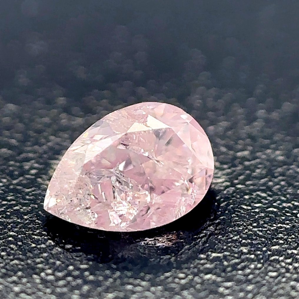 Diamond - 0.20 ct - Αχλάδι - fancy light purplish pink - I2 #1.1