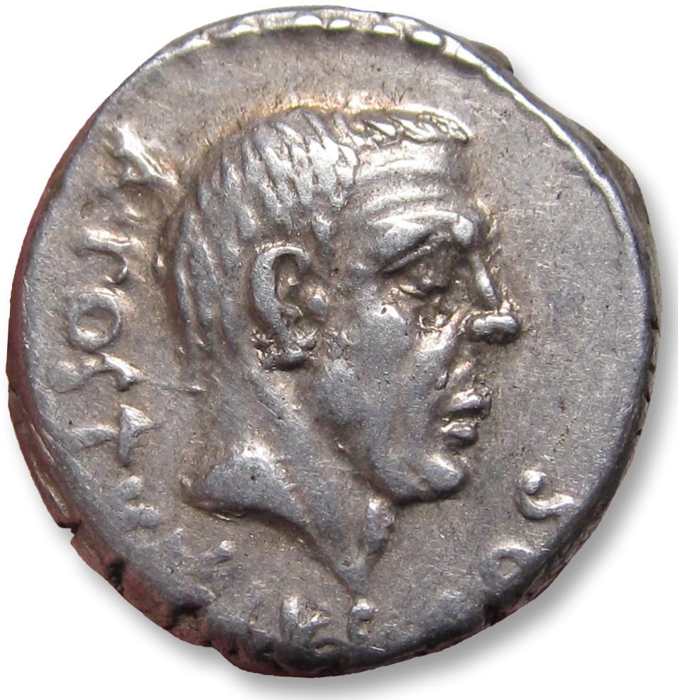 Romeinse Republiek. Postumius Albinus Bruti f.. Denarius Rome mint 48 B.C. #1.2