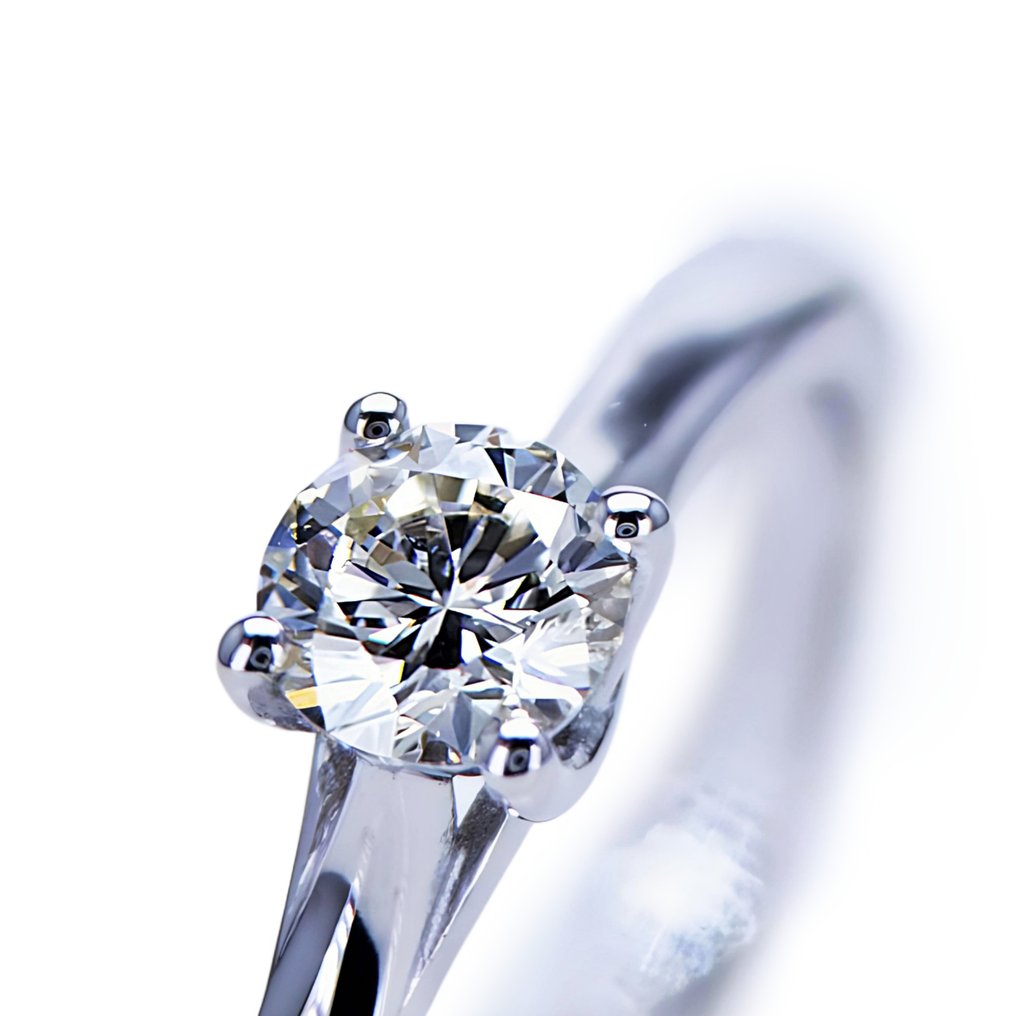 Förlovningsring - 14 kt Vittguld -  0.35ct. tw. Diamant  (Natural) #1.1