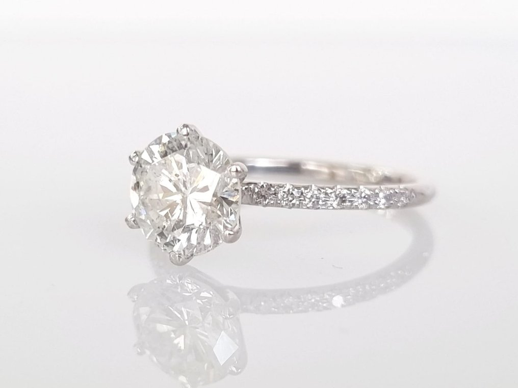 Pierścionek zaręczynowy Białe złoto Diament #3.2