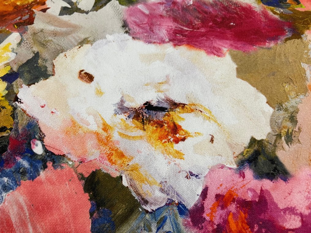 Țesătură de bumbac Oeko tex 100 - temă florală abstractă - Țesătură tapițerie  - 300 cm - 280 cm #2.2