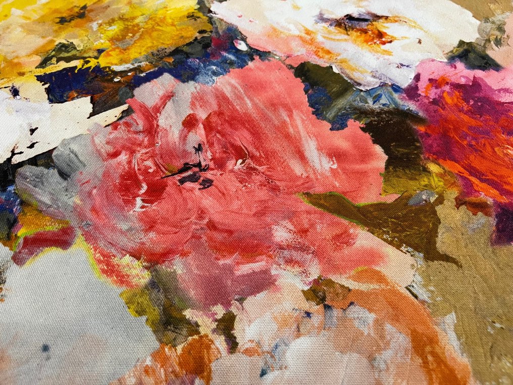 Țesătură de bumbac Oeko tex 100 - temă florală abstractă - Țesătură tapițerie  - 300 cm - 280 cm #3.1