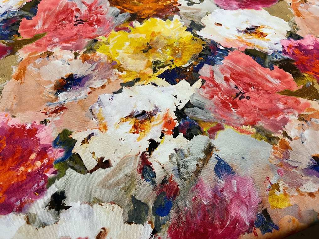 Țesătură de bumbac Oeko tex 100 - temă florală abstractă - Țesătură tapițerie  - 300 cm - 280 cm #3.2