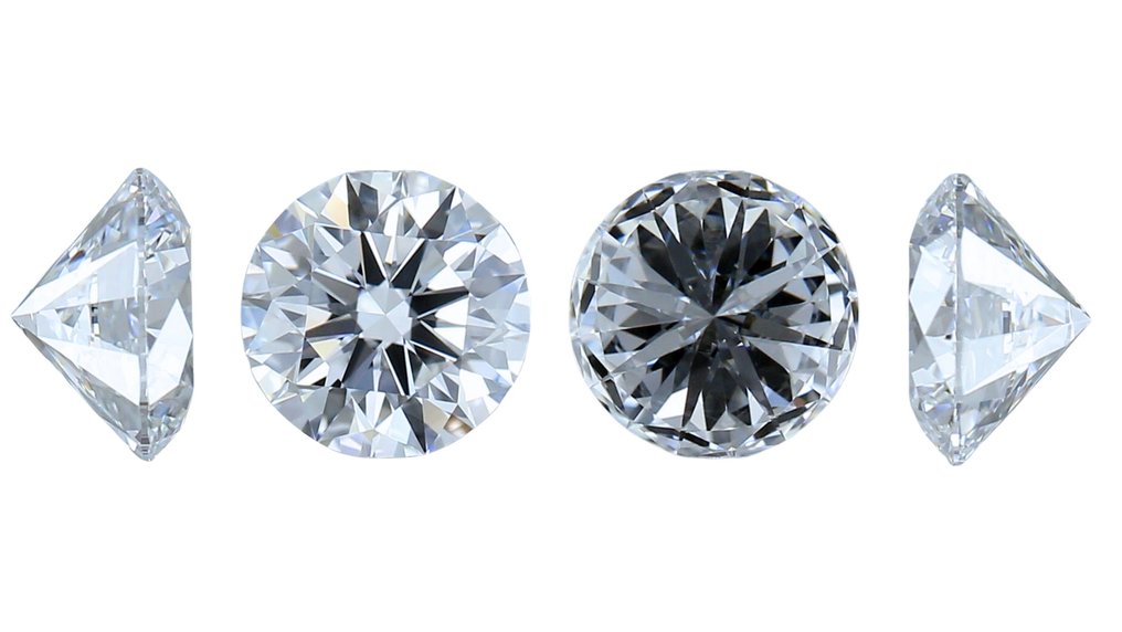 2 pcs Diamante - 1.02 ct - Rotund - D (fără culoare) - IF (perfect) #3.1