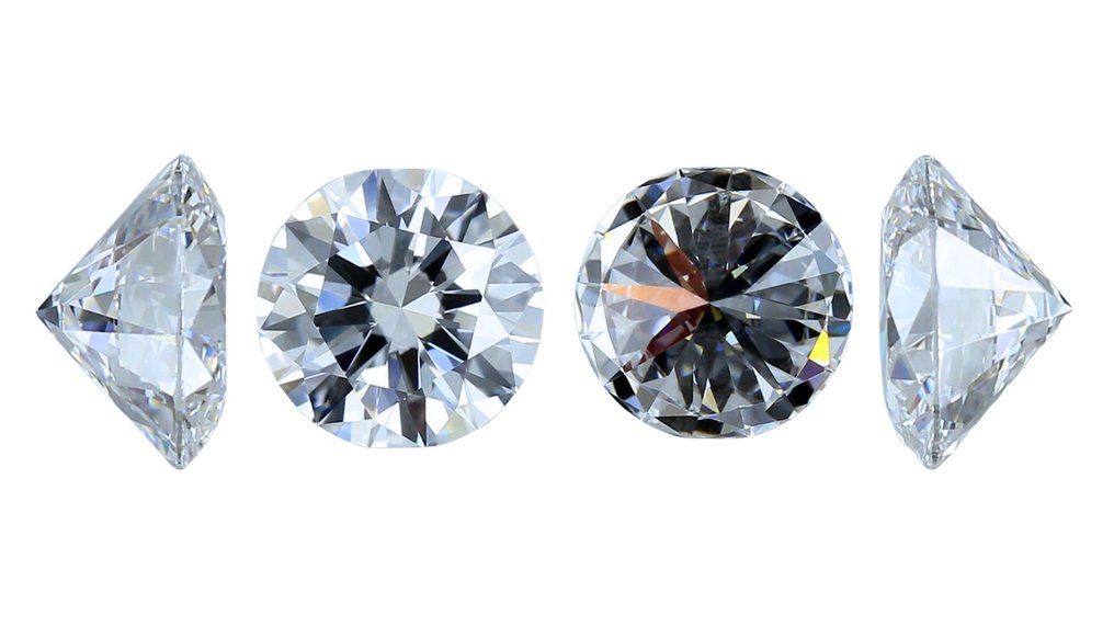 2 pcs Diamante - 1.02 ct - Rotund - D (fără culoare) - IF (perfect) #3.2
