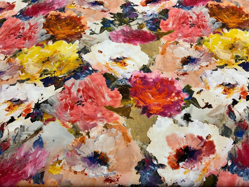 Țesătură de bumbac Oeko tex 100 - temă florală abstractă - Țesătură tapițerie  - 300 cm - 280 cm #1.1