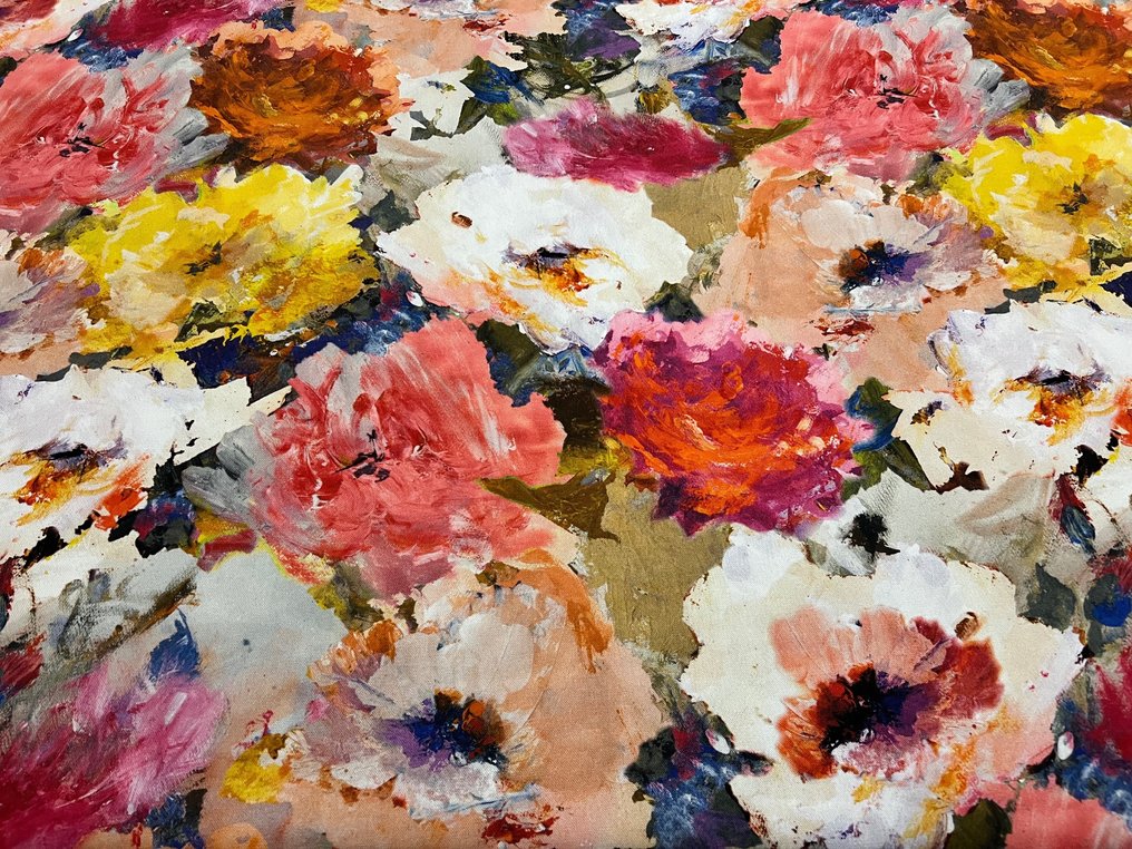 Tecido Oeko tex 100 algodão - tema floral abstrato - Tecido para estofos  - 300 cm - 280 cm #2.1