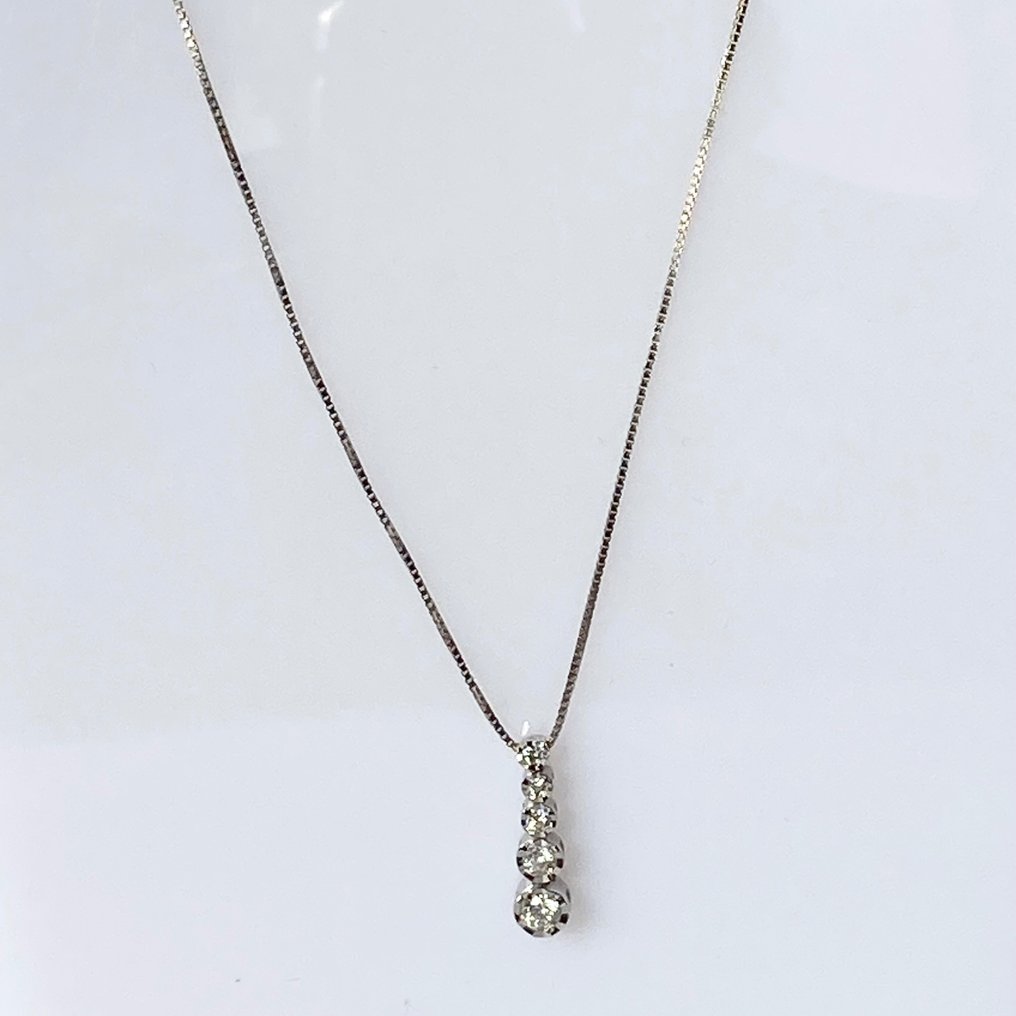 Recarlo - Halskette mit Anhänger - 18 kt Weißgold - Diamant #1.3