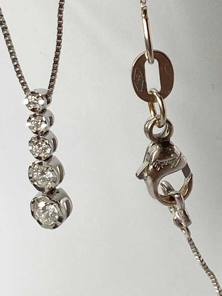 Recarlo - Halskette mit Anhänger - 18 kt Weißgold - Diamant #1.1
