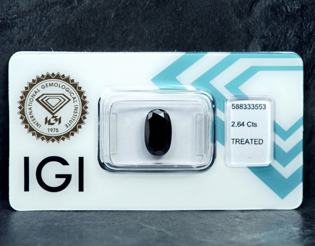 1 pcs Diamond (Colour-treated) - 2.64 ct - Oval - Not specified in lab report - International Gemological Institute (IGI) #2.1