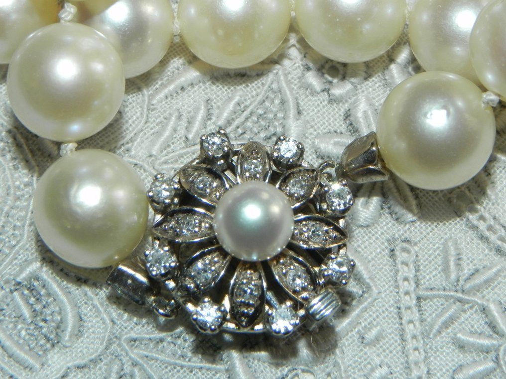 Filo di perline Oro bianco -  0.68ct. tw. Diamante  (Naturale) #1.1