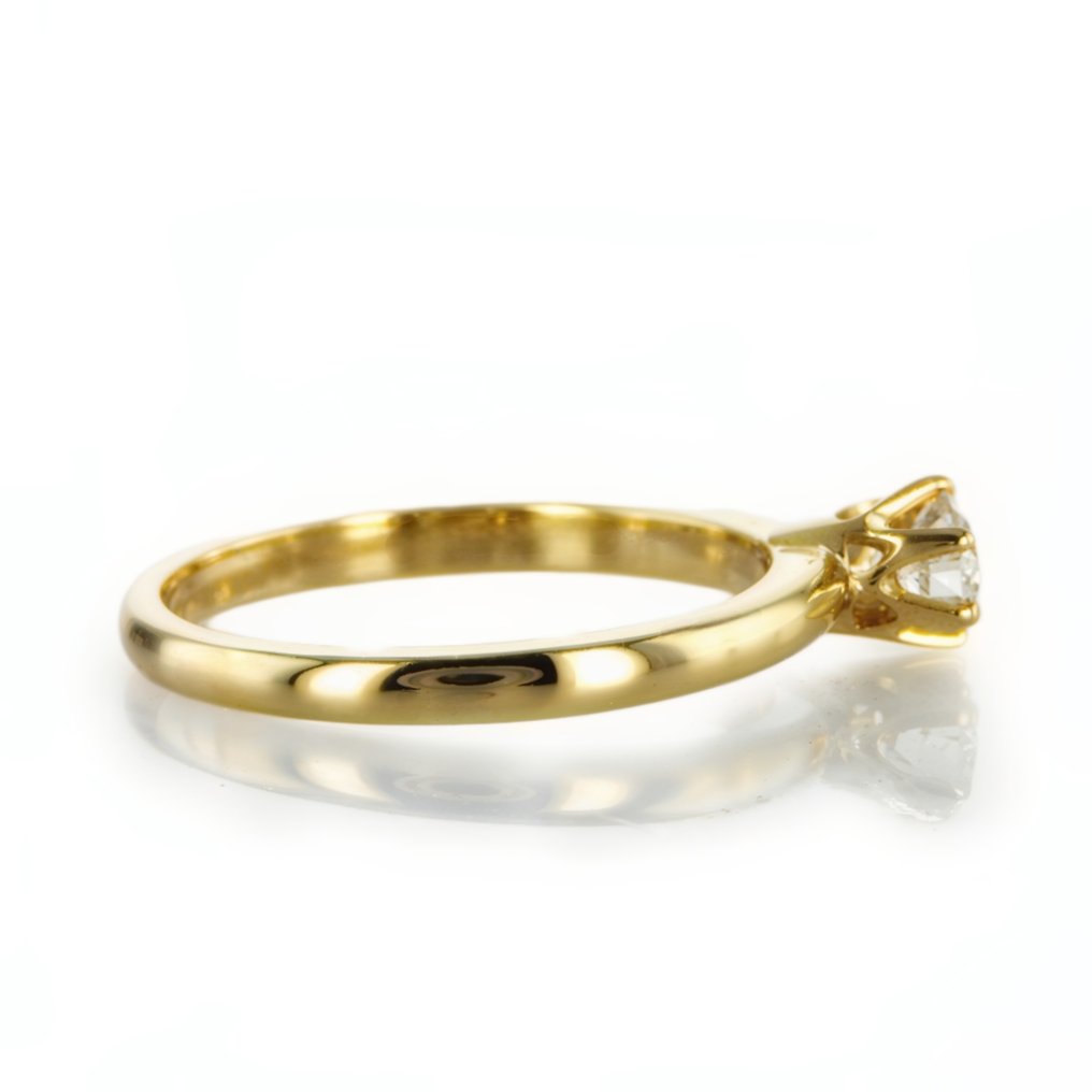 Pierścionek zaręczynowy - 14-karatowe Żółte złoto Diament  (Naturalny) #2.1
