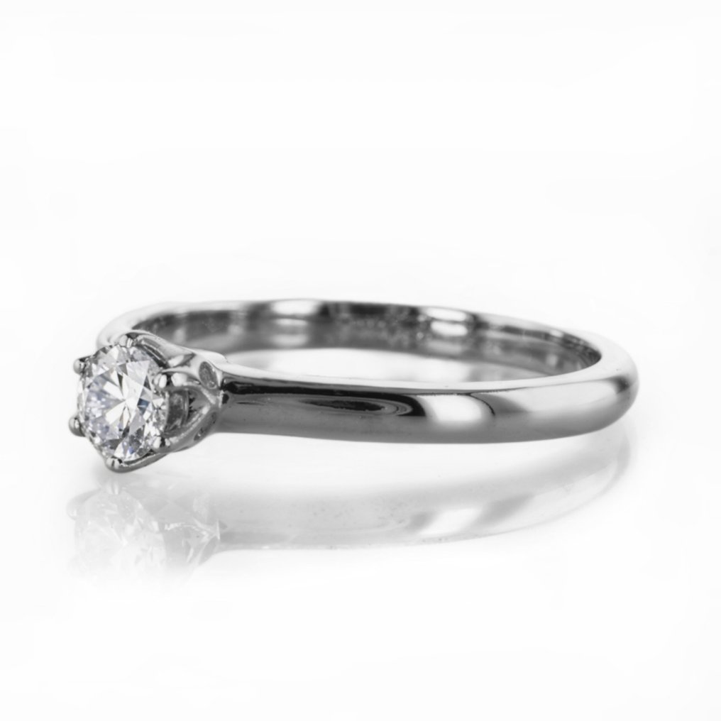 Engagement ring - 14 kt. White gold -  0.33ct. tw. Diamond  (Natural) #2.1