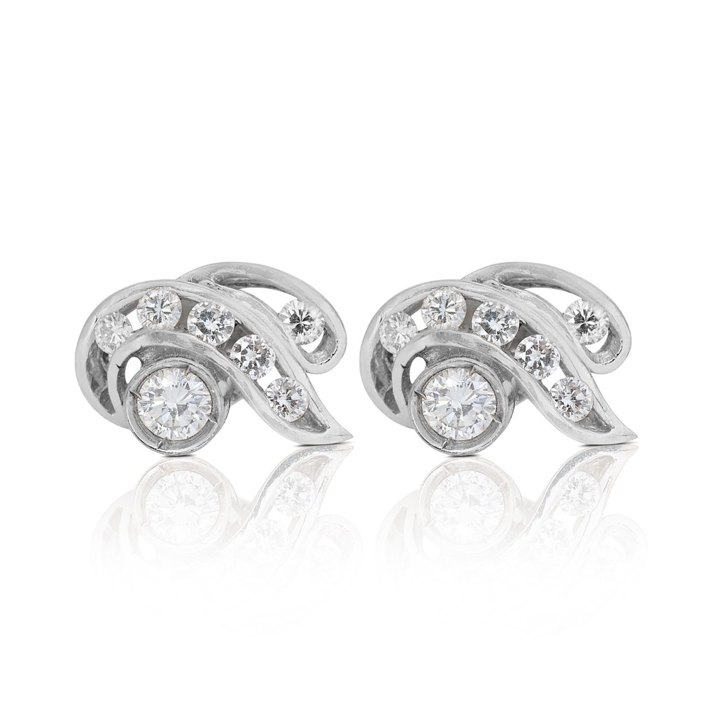 14 克拉 白金 - 耳環, 耳環 - 0.26 ct 鉆石 - Diamonds #1.1