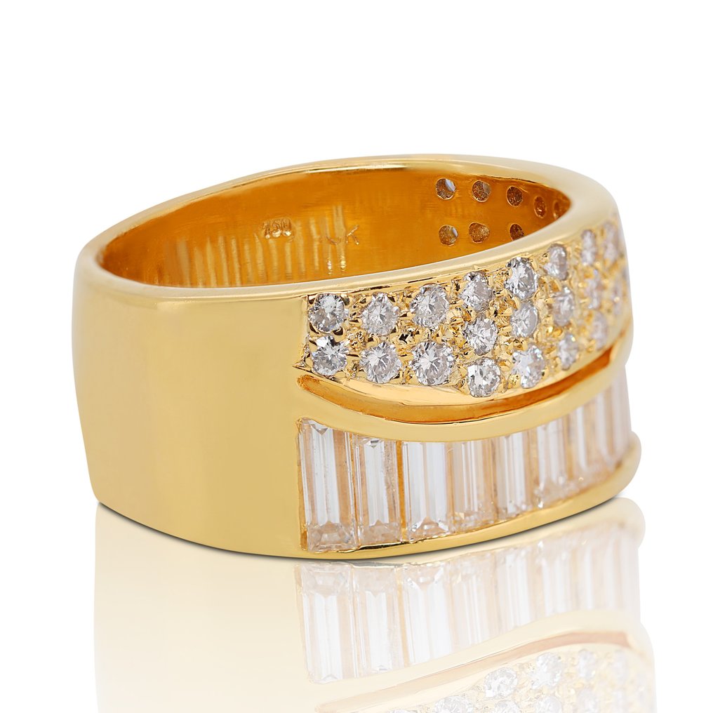 Ring - 18 kt. Yellow gold Diamond  (Natural) - Diamond #1.2
