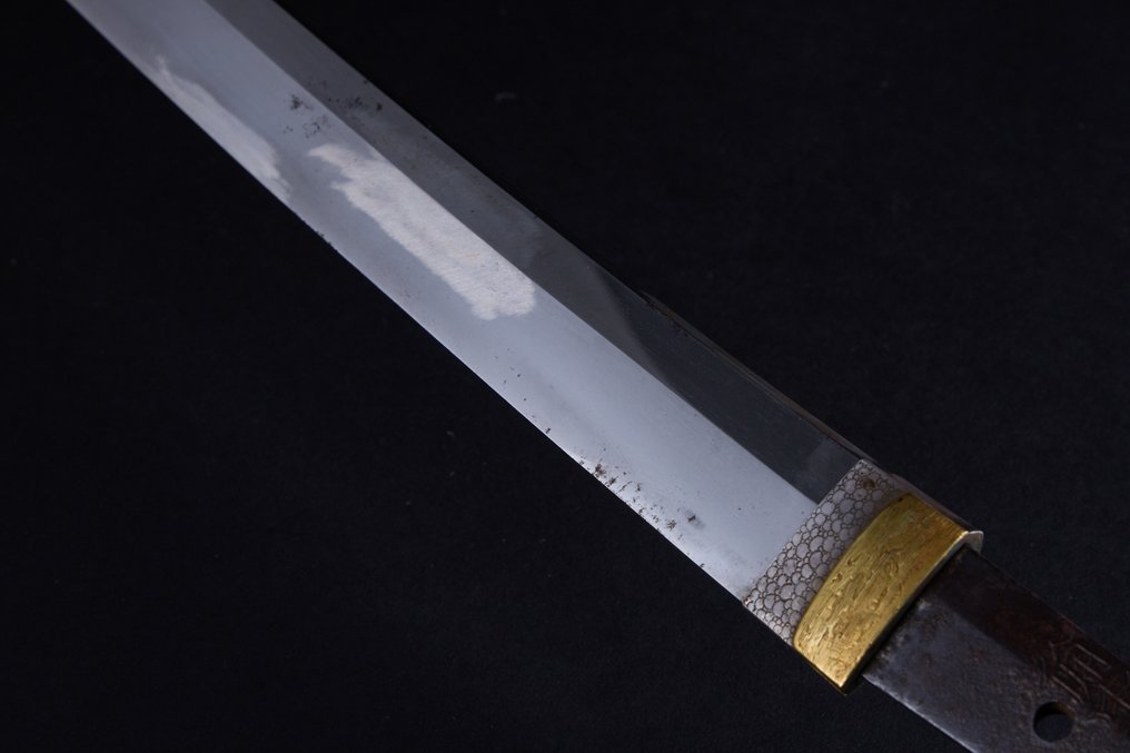 武士刀 - (Tameshigiri: Tested on Cadavers) Wakizashi by Bicyu-no-kuni Mizuta-jyu 備中国水田住 Kunishige 国重 with - 日本 - Mid Edo period #3.2
