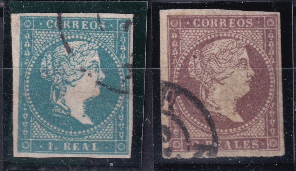 Ισπανία 1855 - Ισαβέλλα Β' - Ολόκληρη η σειρά - Πιστοποιητικό Saeftel. - Edifil 43/46 #3.2