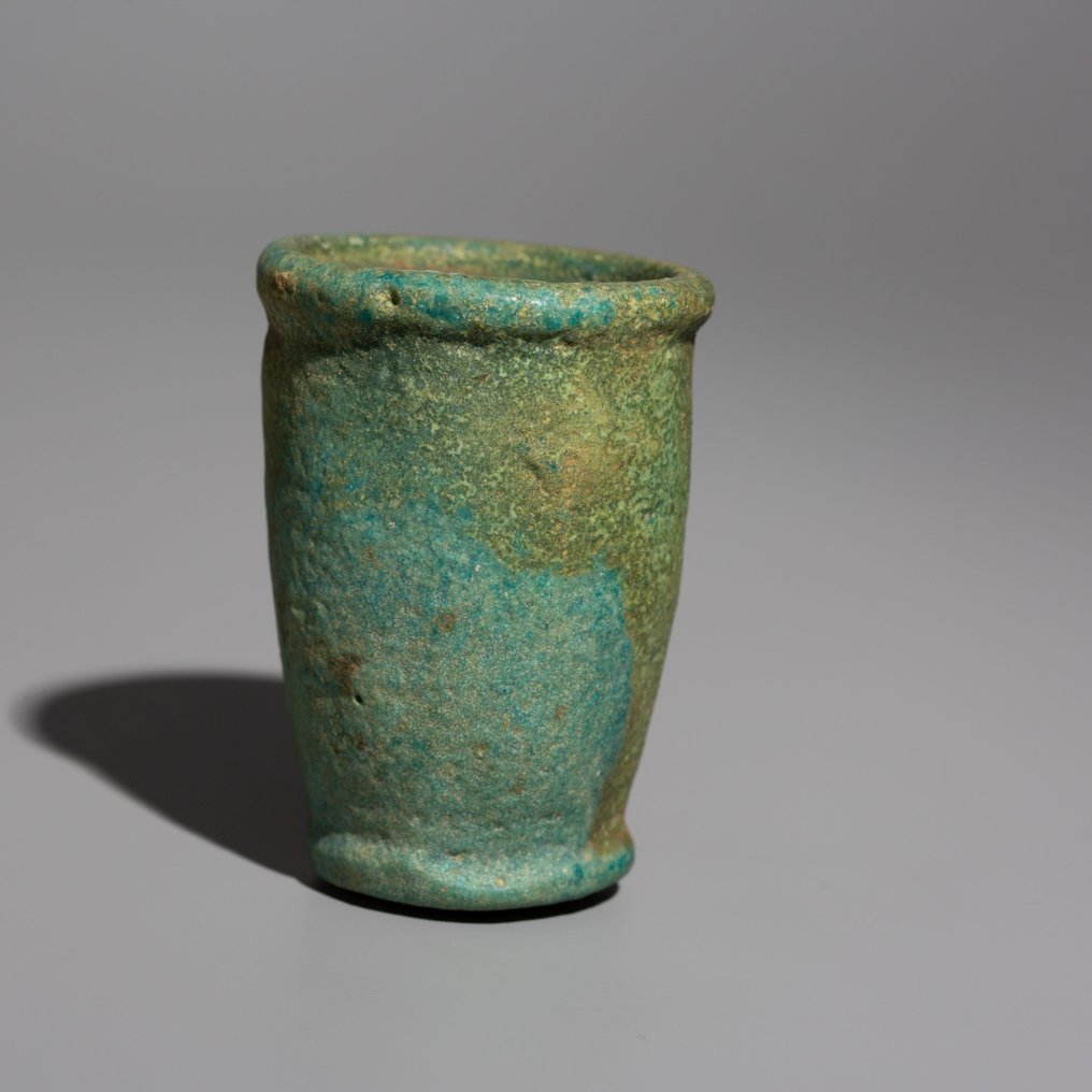 Ancient Egyptian Faience Foundation Deposit Cup. c. 1279 - 1213 BC. 5.5 cm height. #1.0