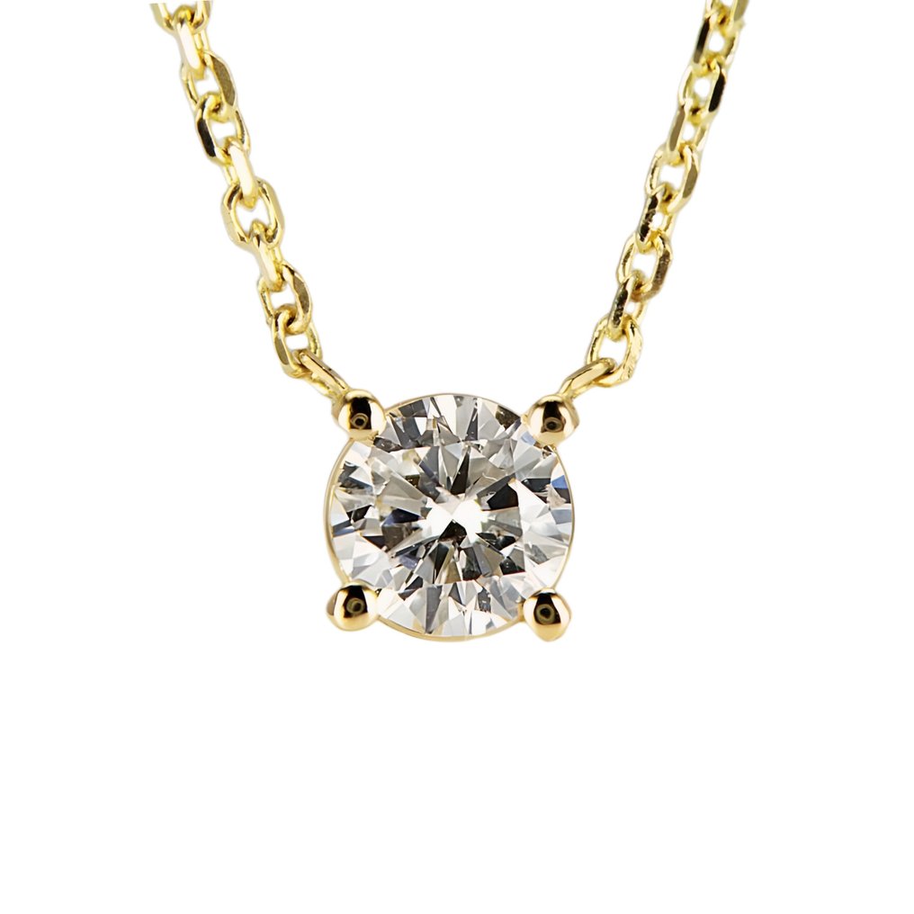 Necklace with pendant - 14 kt. Yellow gold -  0.32ct. tw. Diamond  (Natural) #1.1