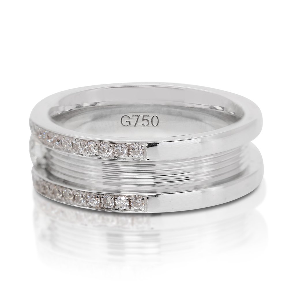 18 karat Hvitt gull - Ring - 0.10 ct Diamant - Diamanter #1.2